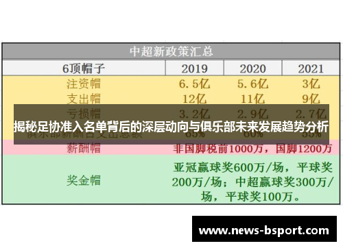 揭秘足协准入名单背后的深层动向与俱乐部未来发展趋势分析