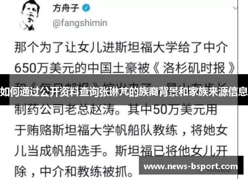 如何通过公开资料查询张琳芃的族裔背景和家族来源信息